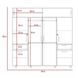Closet Vasco Coñac 200 cm con Espejo,Ocho Puertas y Dos Cajones - Closets | Bylmo