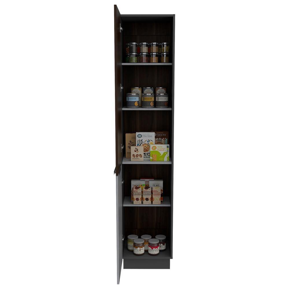 Alacena Halley Habano y Plomo 42 cm con Dos Puertas - Muebles Organizadores | Bylmo