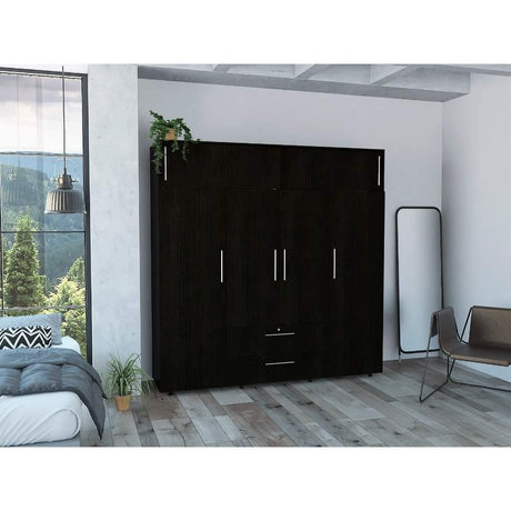 Closet Luque Wengue 200x204cm con 3 Cajones con 3 Entrepaños - Closets | Bylmo