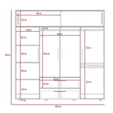 Closet Luque Rovere 200x204cm con 3 Cajones con 3 Entrepaños - Closets | Bylmo