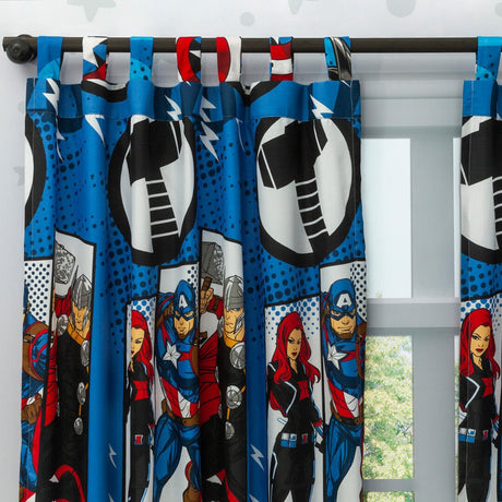 Combo Juego de Sabanas y Cortina Infantil Microfibra Doble 140 cm Azul de Avengers - Ropa de Cama | Bylmo