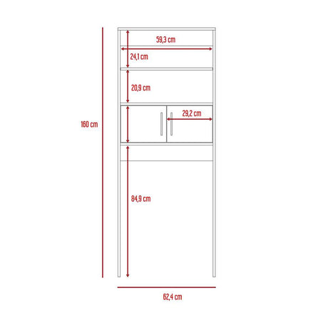 Ahorrador de Espacio para Baño Madrid Blanco 62.4x160cm con Un Cajón y con Un Entrepaño - Gabinetes | Bylmo