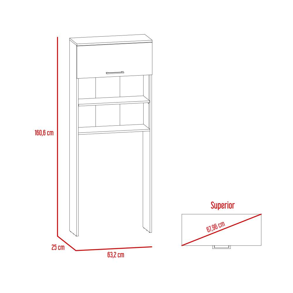 Mueble Bath Macadamia y Blanco 63 cm con Una Puerta - Gabinetes | Bylmo