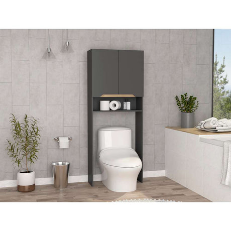 Ahorrador de Espacio para Baño Laurent Plomo 63.1x160cm sin Cajones y con Un Entrepaño - Gabinetes | Bylmo