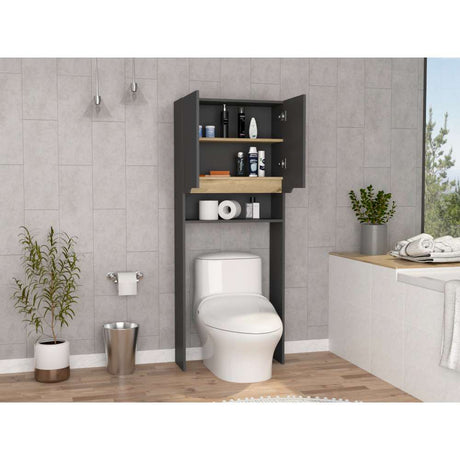 Ahorrador de Espacio para Baño Laurent Plomo 63.1x160cm sin Cajones y con Un Entrepaño - Gabinetes | Bylmo