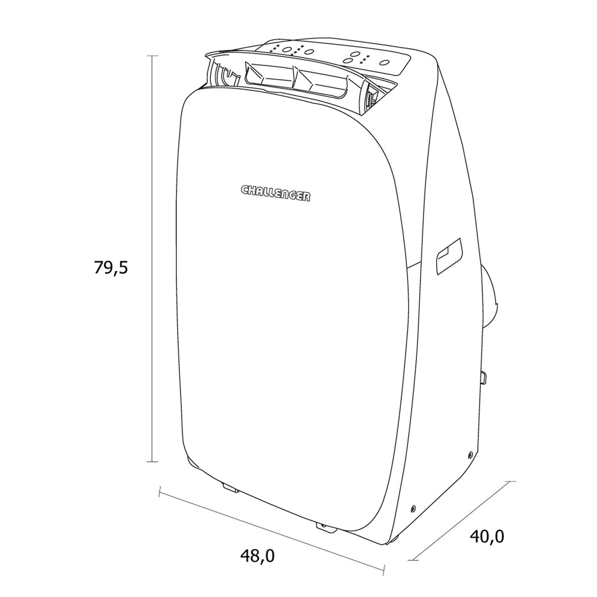 Aire Acondicionado Challenger Blanco 48x40cm 110 Voltios con Apagado Automático y con Temporizador - Electronicos | Bylmo