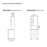 Alacena Ambar Mitte Tambo 60x212cm con Dos Entrepaños y con Una Puerta - Alacenas y Muebles Microondas | Bylmo