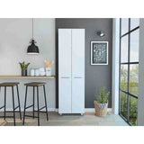 Alacena Baleare Blanco 59 cm con Entrepaños y Patas Metálicas - Alacenas y Muebles Microondas | Bylmo