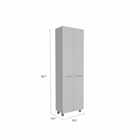 Alacena Baleare Blanco 59 cm con Entrepaños y Patas Metálicas - Alacenas y Muebles Microondas | Bylmo
