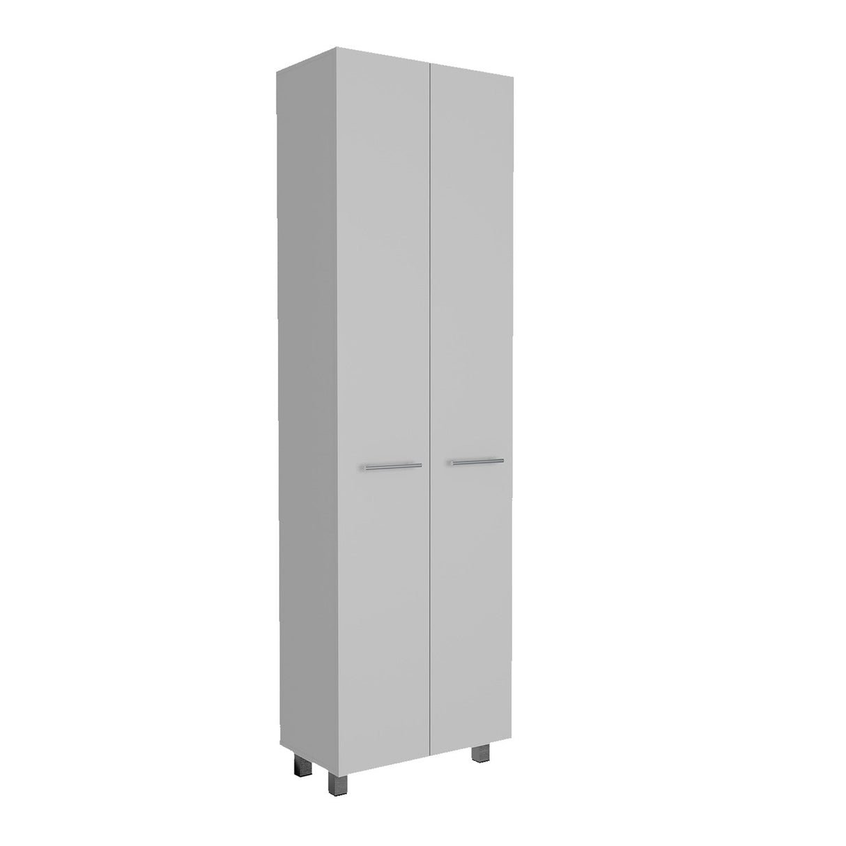 Alacena Baleare Blanco 59 cm con Entrepaños y Patas Metálicas - Alacenas y Muebles Microondas | Bylmo