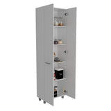 Alacena Baleare Blanco 59 cm con Entrepaños y Patas Metálicas - Alacenas y Muebles Microondas | Bylmo
