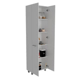 Alacena Baleare Blanco 59 cm con Entrepaños y Patas Metálicas - Alacenas y Muebles Microondas | Bylmo
