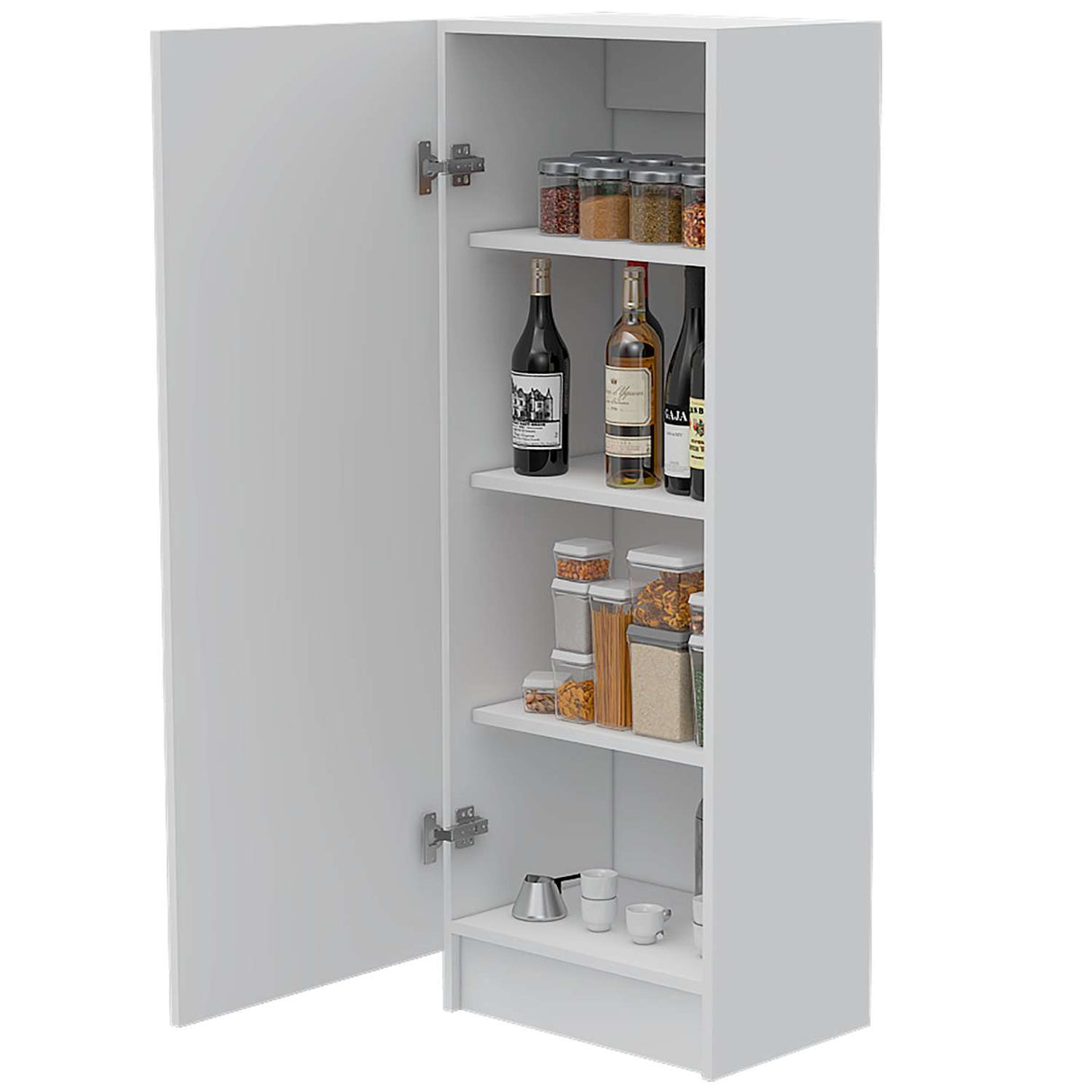 Alacena Belleria Blanco 43 cm con Una Puerta y Tres Entrepaños - Alacenas y Muebles Microondas | Bylmo