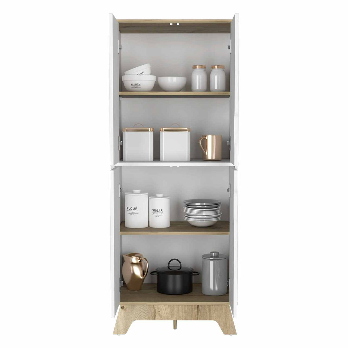 Alacena BiColor Blanco 60 cm con Cuatro Puertas Batientes - Alacenas y Muebles Microondas | Bylmo