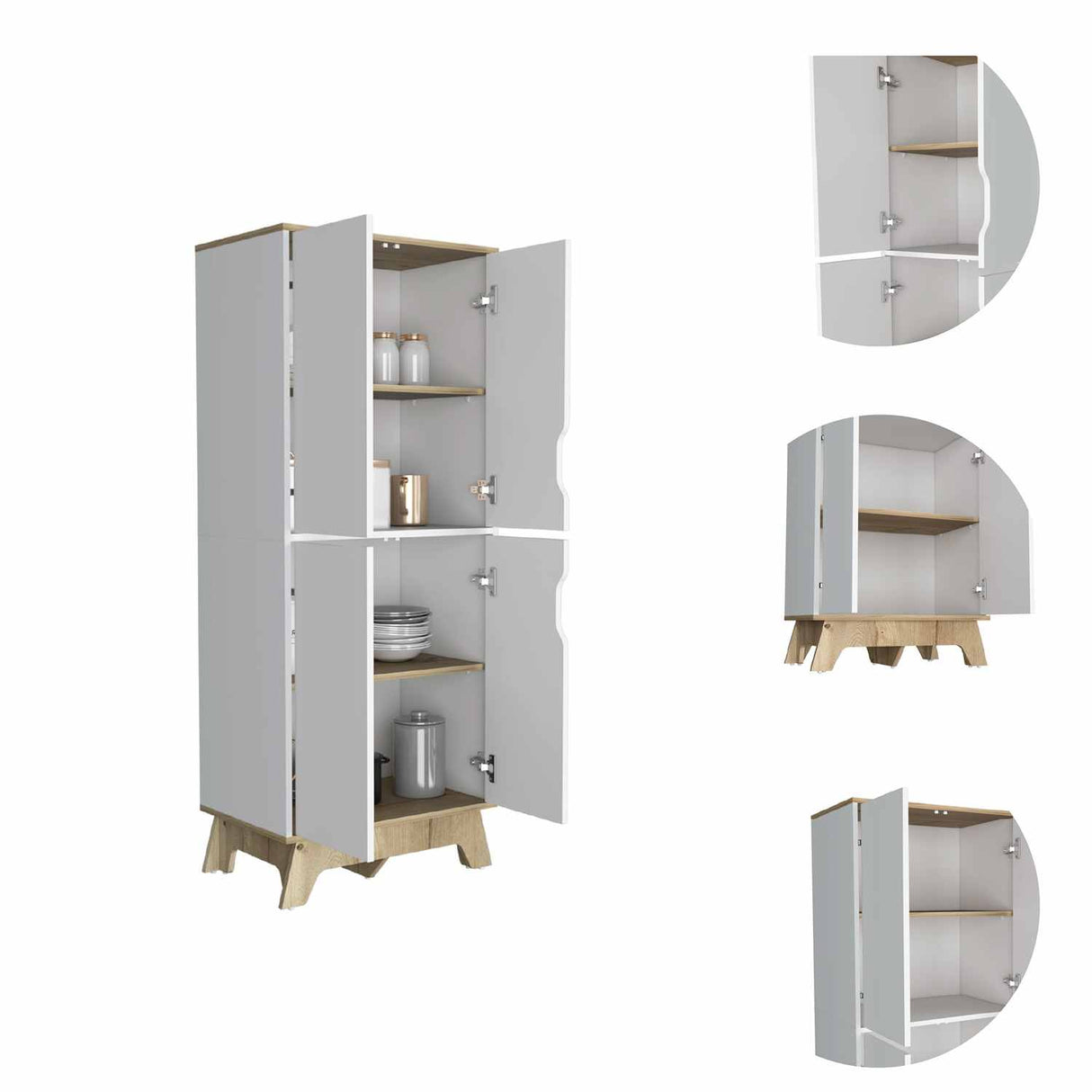 Alacena BiColor Blanco 60 cm con Cuatro Puertas Batientes - Alacenas y Muebles Microondas | Bylmo