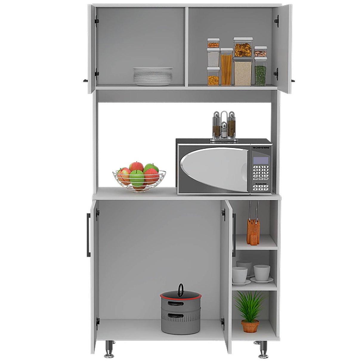 Alacena Blanca 95 cm con Almacenamiento - Alacenas y Muebles Microondas | Bylmo