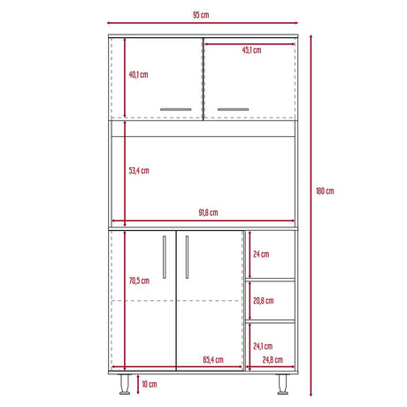Alacena Blanca 95 cm con Almacenamiento - Alacenas y Muebles Microondas | Bylmo