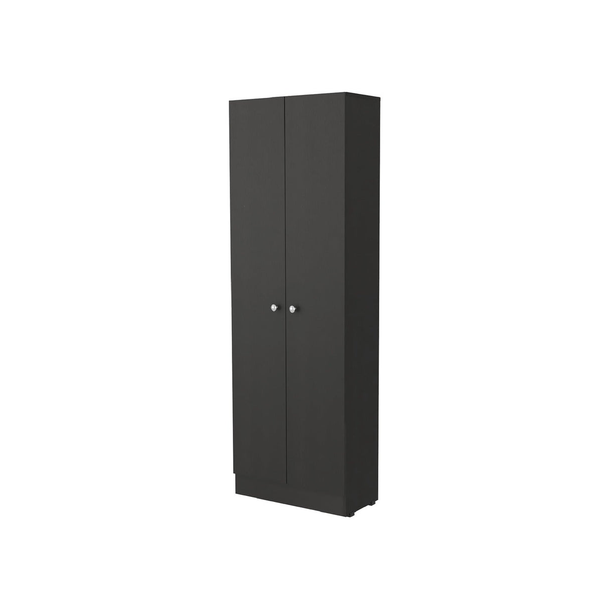Alacena Coga Wengue 181 cm x 60 cm con 2 Puertas y 5 entrepaños, Pomos Metálicos Redondos - Alacenas y Muebles Microondas | Bylmo
