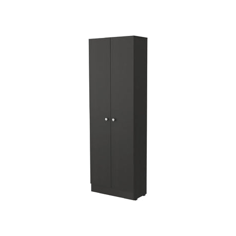 Alacena Coga Wengue 181 cm x 60 cm con 2 Puertas y 5 entrepaños, Pomos Metálicos Redondos - Alacenas y Muebles Microondas | Bylmo