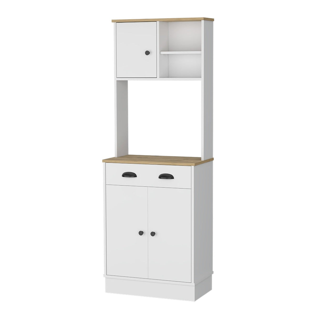 Alacena Z Plus Blanco y Macadamia 60x169cm con Dos Entrepaños y con Tres Puertas - Alacenas y Muebles Microondas | Bylmo