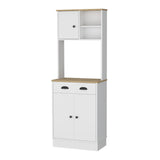 Alacena Z Plus Blanco y Macadamia 60x169cm con Dos Entrepaños y con Tres Puertas - Alacenas y Muebles Microondas | Bylmo
