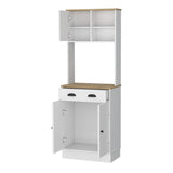 Alacena Z Plus Blanco y Macadamia 60x169cm con Dos Entrepaños y con Tres Puertas - Alacenas y Muebles Microondas | Bylmo