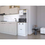 Alacena Z Plus Blanco y Macadamia 60x169cm con Dos Entrepaños y con Tres Puertas - Alacenas y Muebles Microondas | Bylmo