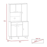 Alacena Della Rovere y Blanco 90 cm con Seis Puertas y Un Cajón - Muebles Organizadores | Bylmo