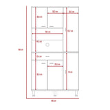 Alacena Delia Blanco 90 cm con Seis Puertas y Un Cajón - Muebles Organizadores | Bylmo