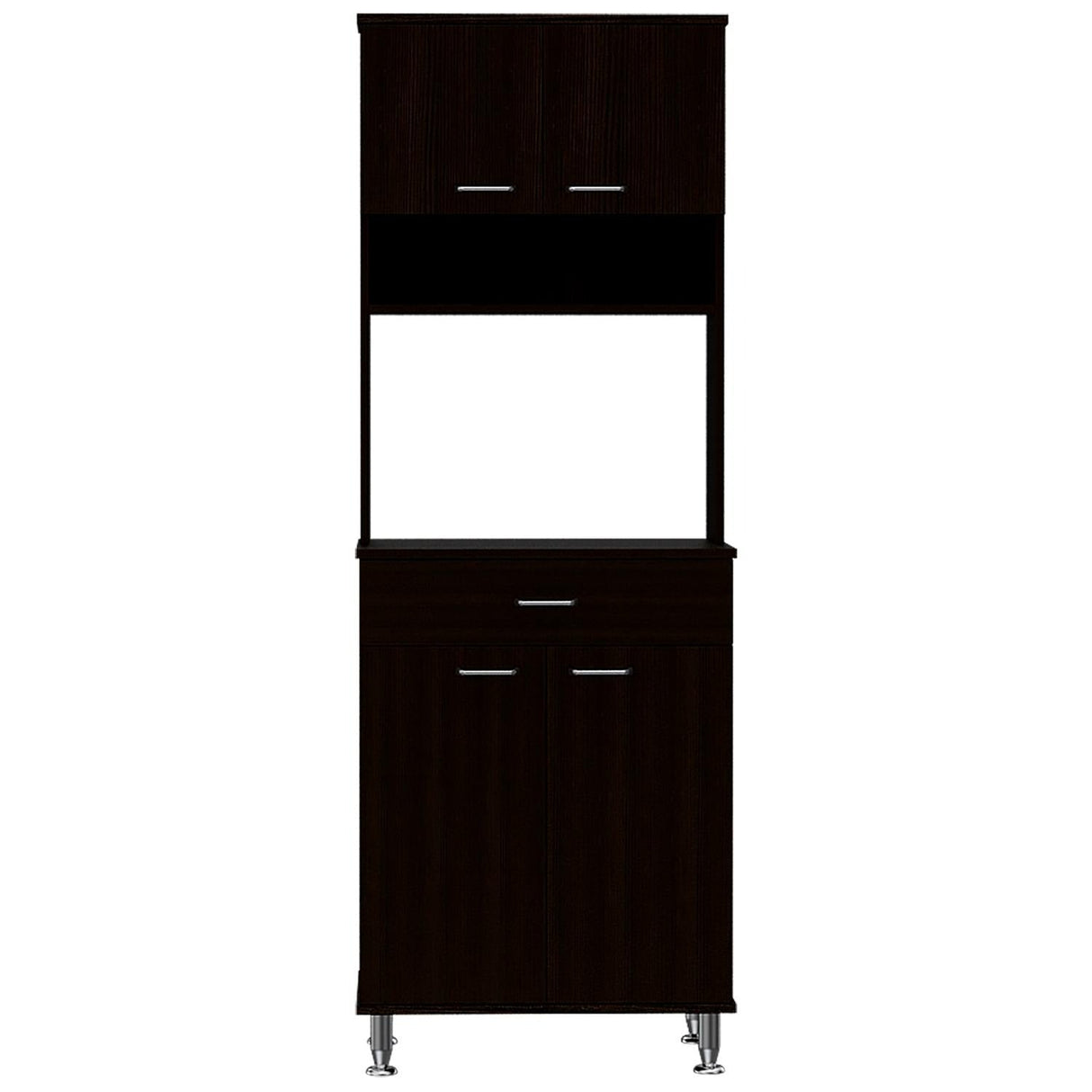 Alacena Della Wengue 60 cm Con un Cajón, Entrepaños y Cuatro Puertas - Alacenas y Muebles Microondas | Bylmo
