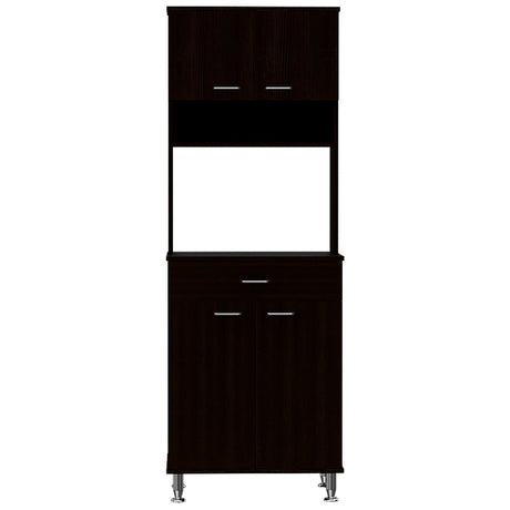 Alacena Della Wengue 60 cm Con un Cajón, Entrepaños y Cuatro Puertas - Alacenas y Muebles Microondas | Bylmo
