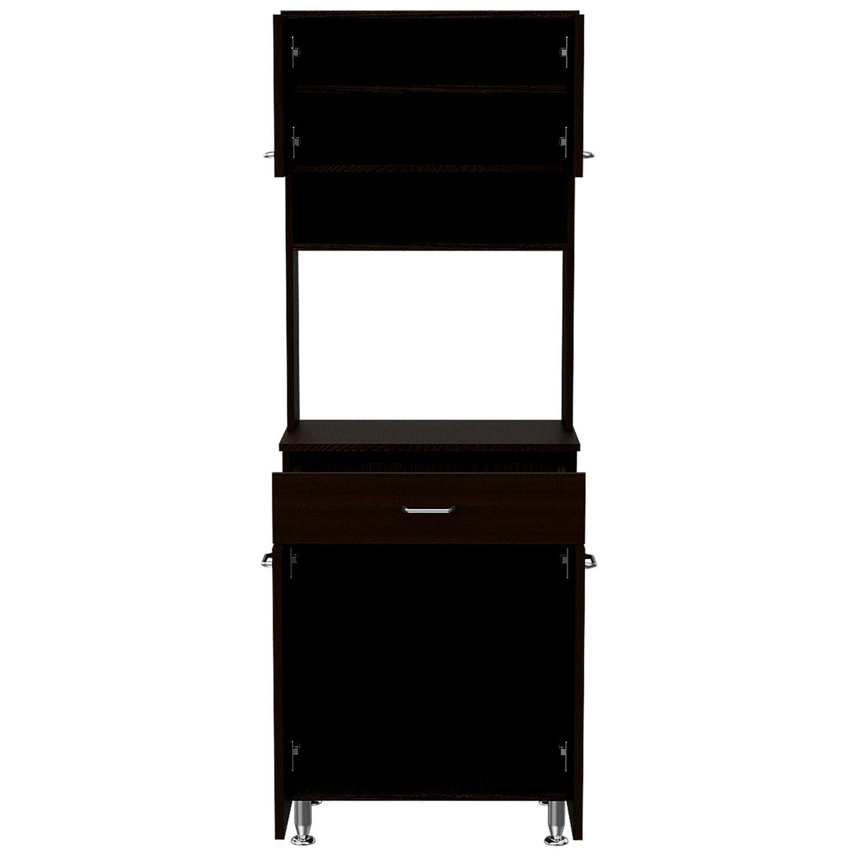 Alacena Della Wengue 60 cm Con un Cajón, Entrepaños y Cuatro Puertas - Alacenas y Muebles Microondas | Bylmo