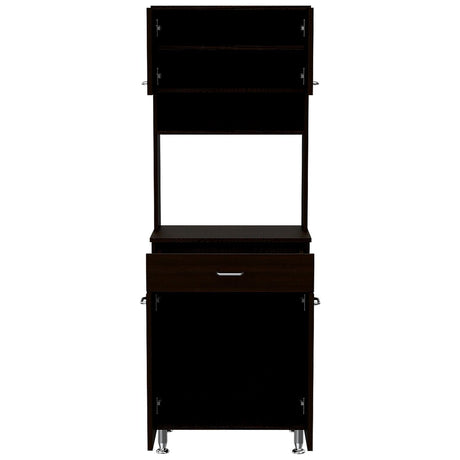 Alacena Della Wengue 60 cm Con un Cajón, Entrepaños y Cuatro Puertas - Alacenas y Muebles Microondas | Bylmo