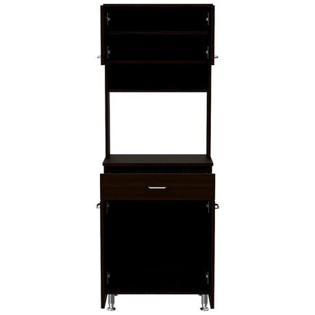 Alacena Della Wengue 60 cm Con un Cajón, Entrepaños y Cuatro Puertas - Alacenas y Muebles Microondas | Bylmo