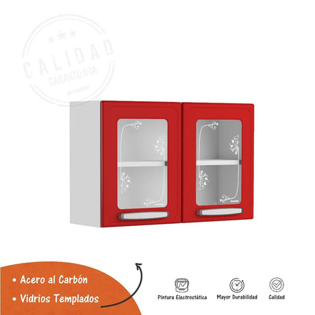 Alacena Oporto Rojo 80 cm con Dos Puertas - Muebles Organizadores | Bylmo