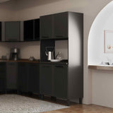 Alacena Gris 80x191cm sin Entrepaños y con Cuatro Puertas - Alacenas y Muebles Microondas | Bylmo