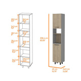 Alacena Hasselt Gris y Rovere 40x208.4cm sin Cajones y con Dos Puertas - Muebles Organizadores | Bylmo