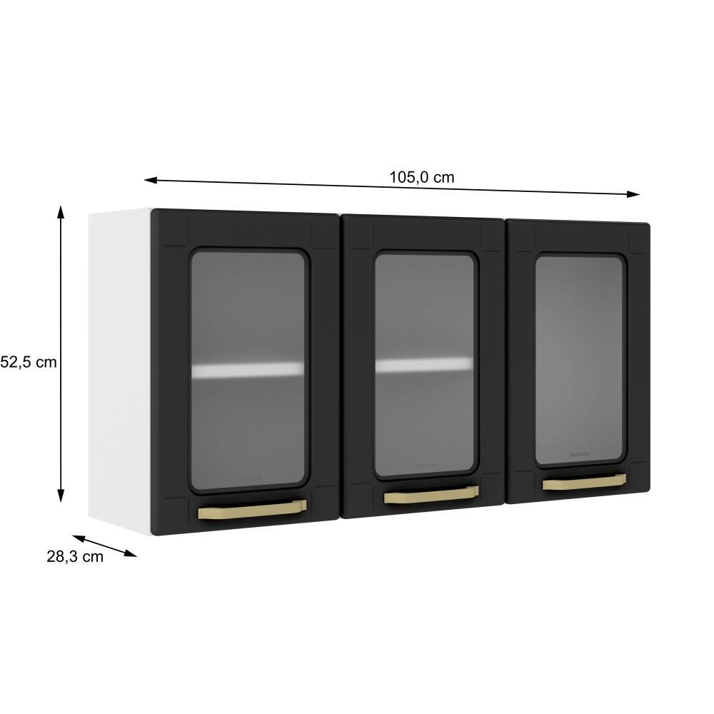 Mueble Auxiliar Colors Negro 105 cm con Tres Puertas - Muebles Organizadores | Bylmo