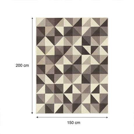 Alfombra Florida 150 cm x 200 cm de Hogar Cafe Oscuro con Líneas en Forma de Triángulos - Tapetes y Alfombras | Bylmo