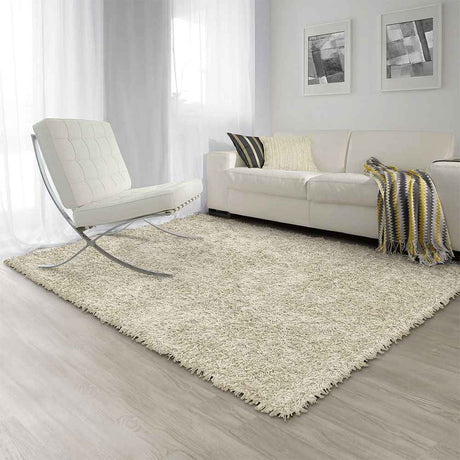Alfombra Hawai 150 cm x 200 cm de Hogar Blanco Hueso Peludo - Tapetes y Alfombras | Bylmo