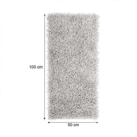 Alfombra Hawai 50 cm x 100 cm de Hogar Gris Claro Peludo - Tapetes y Alfombras | Bylmo