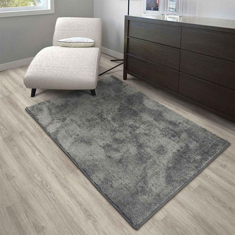 Alfombra Laurel 100 cm x 150 cm de Hogar Grafito Peludo - Tapetes y Alfombras | Bylmo