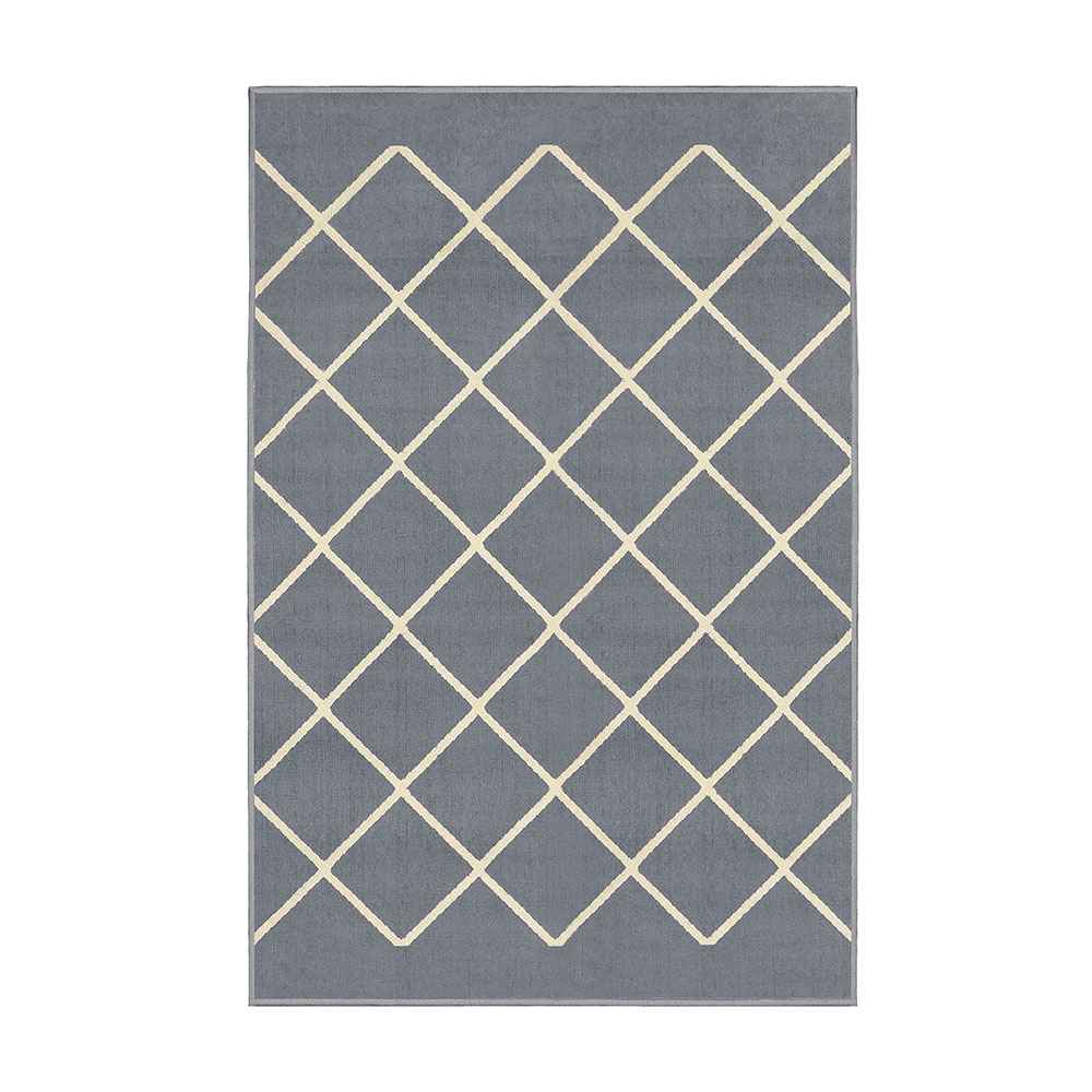 Alfombra Maryland 100 cm x 150 cm de Habitación Gris Oscuro con Rombos - Tapetes y Alfombras | Bylmo