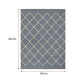 Alfombra Maryland 150 cm x 200 cm de Hogar Gris Oscuro con Rombos - Tapetes y Alfombras | Bylmo
