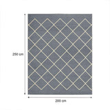 Alfombra Maryland 200 cm x 250 cm de Hogar Gris Oscuro con Rombos - Tapetes y Alfombras | Bylmo