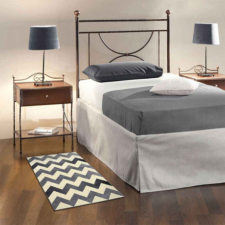 Alfombra Maryland 50 cm x 100 cm de Habitación Gris Claro con Lineas - Tapetes y Alfombras | Bylmo