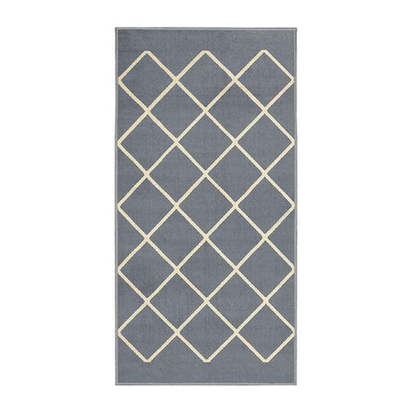 Alfombra Maryland 50 cm x 100 cm de Hogar Gris Oscuro con Rombos - Tapetes y Alfombras | Bylmo