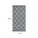 Alfombra Maryland 50 cm x 100 cm de Hogar Gris Oscuro con Rombos - Tapetes y Alfombras | Bylmo