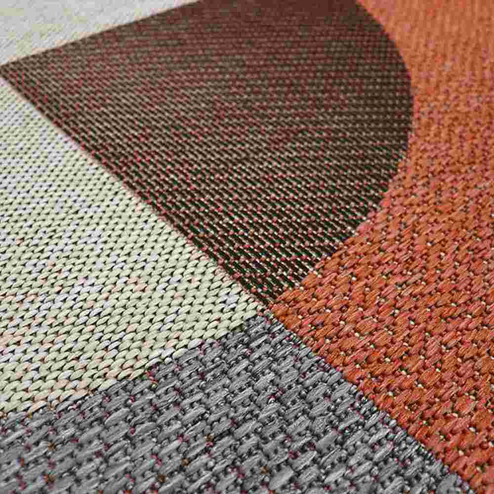 Alfombra Mystic 150 cm x 200 cm de Habitación Naranja con Semicirculos - Tapetes y Alfombras | Bylmo
