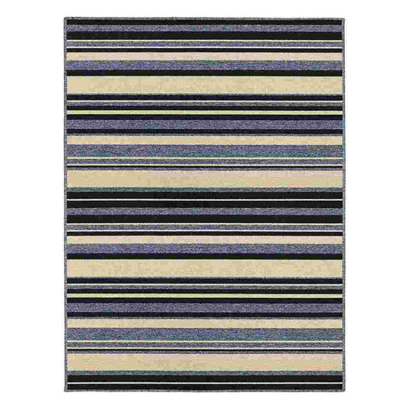 Alfombra Newark 150 cm x 200 cm de Hogar Azul Oscuro con Lineas - Tapetes y Alfombras | Bylmo